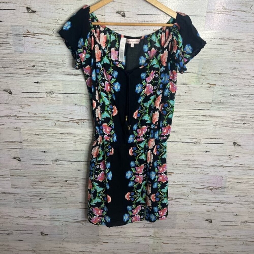 Nanette Lepore black floral dress size medium